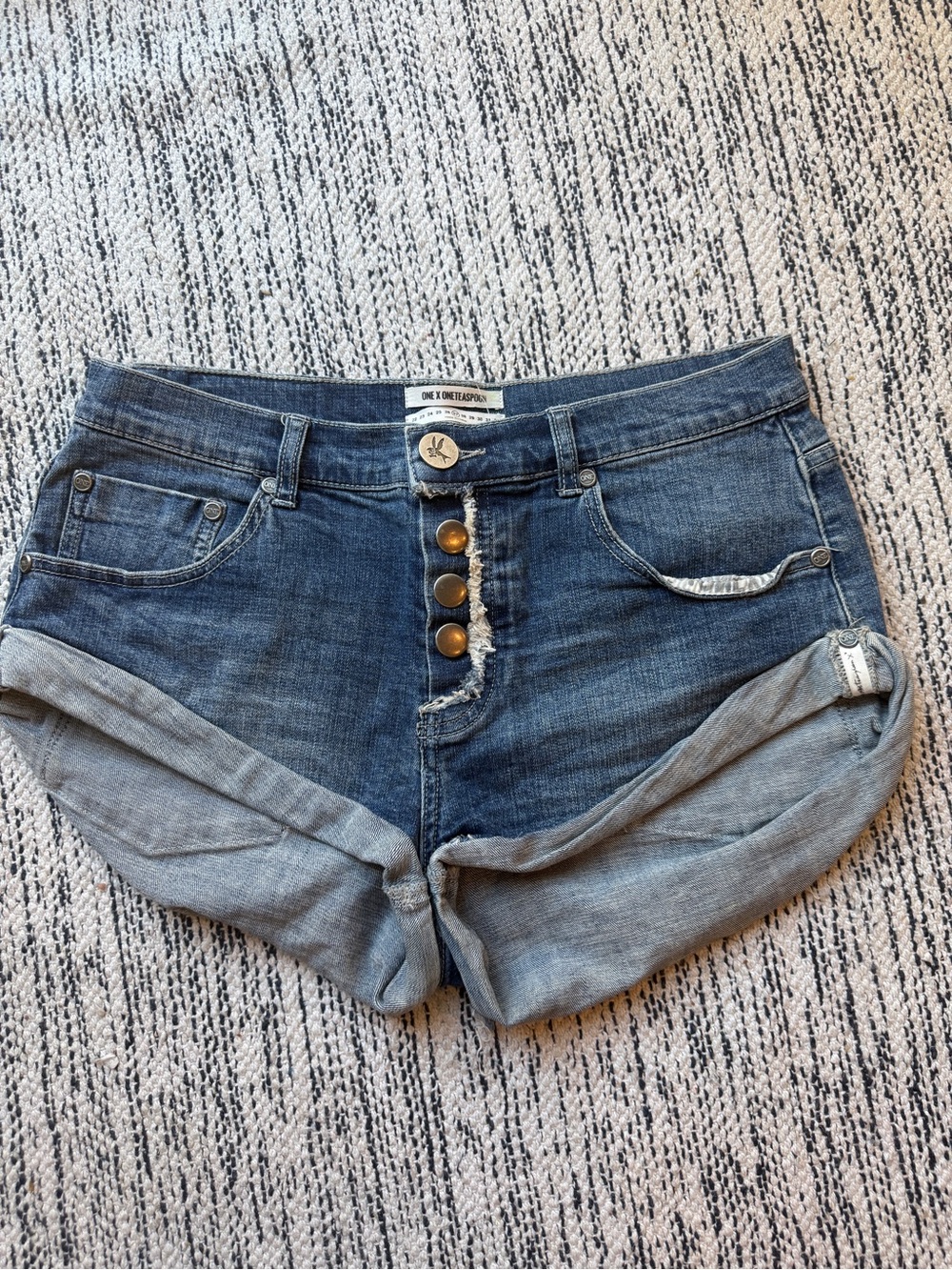One Teaspoon Bandits Button Up Jean Shorts 27